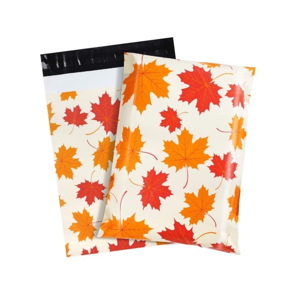 20Pk 10x13 Fall Poly Mailers - Autumn Maple Leaf Print - Picture 1 of 2